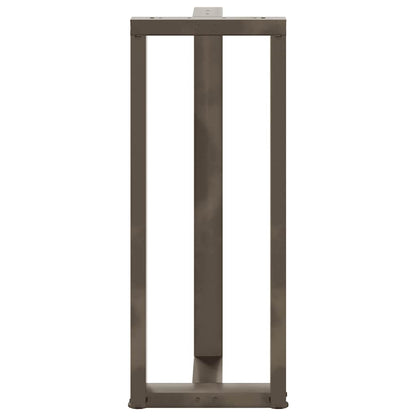 Bartischbeine T-Form 2 Stk. Naturstahl 40x35x(100-101) cm Stahl