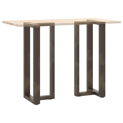 Bartischbeine T-Form 2 Stk. Naturstahl 40x35x(100-101) cm Stahl