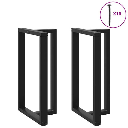 Bartischbeine T-Form 2 Stk. Schwarz 60x35x(100-101) cm Stahl