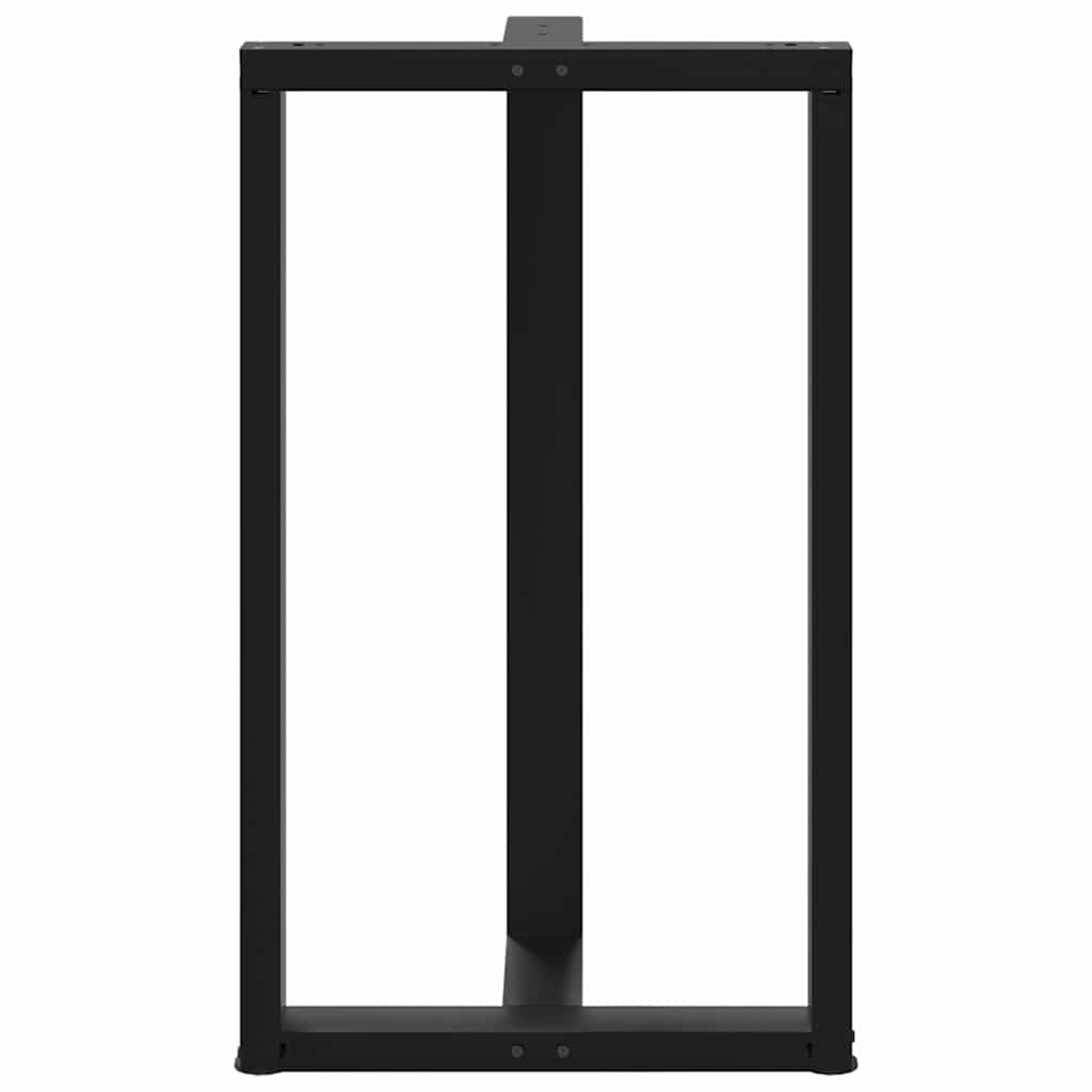 Bartischbeine T-Form 2 Stk. Schwarz 60x35x(100-101) cm Stahl