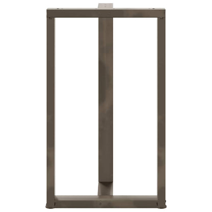 Bartischbeine T-Form 2 Stk. Naturstahl 60x35x(100-101) cm Stahl