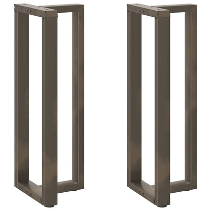 Bartischbeine T-Form 2 Stk. Naturstahl 50x35x(110-111) cm Stahl