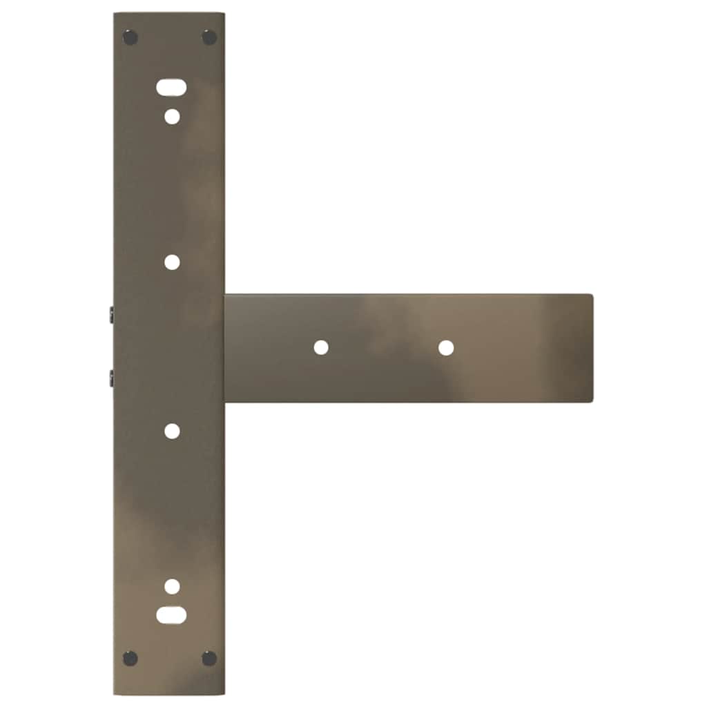 Bartischbeine T-Form 2 Stk. Naturstahl 50x35x(110-111) cm Stahl