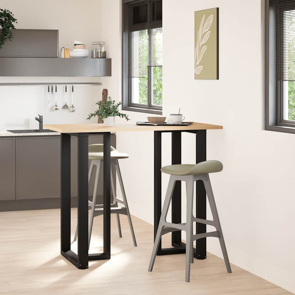 Bartischbeine T-Form 2 Stk. Schwarz 60x35x(110-111) cm Stahl