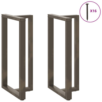 Bartischbeine T-Form 2 Stk. Naturstahl 60x35x(110-111) cm Stahl