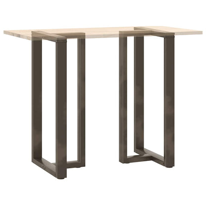 Bartischbeine T-Form 2 Stk. Naturstahl 60x35x(110-111) cm Stahl