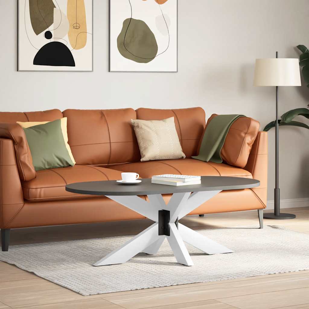 Pied de table basse en forme d'araignée blanc 98x58x(42-43) cm acier