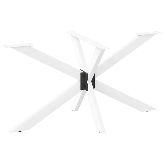 Pied de table à manger en forme d'araignée blanc 120x68x(72-73) cm acier
