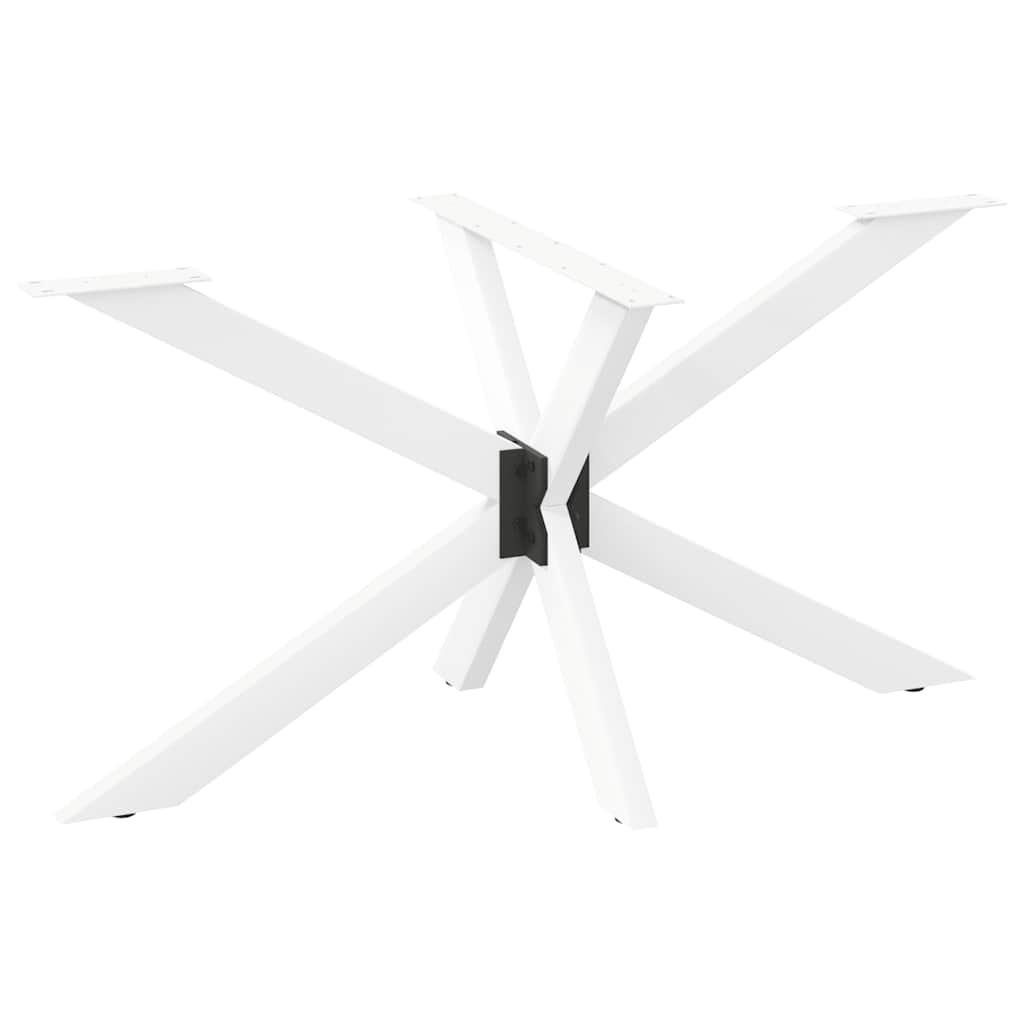Pied de table à manger en forme d'araignée blanc 150x78x(72-73) cm acier