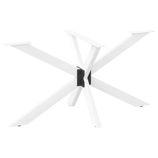 Pied de table à manger en forme d'araignée blanc 150x78x(72-73) cm acier