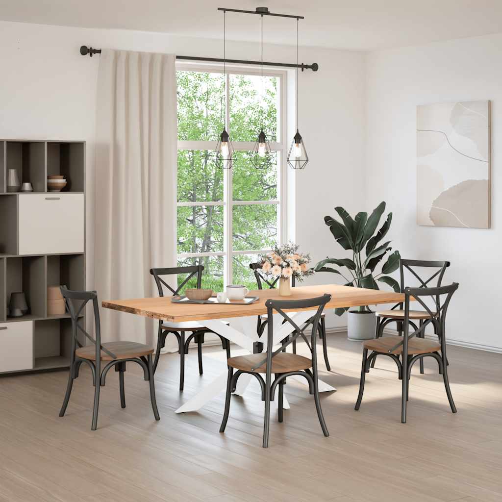 Pied de table à manger en forme d'araignée blanc 150x78x(72-73) cm acier