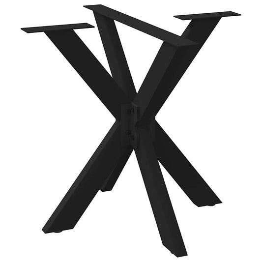 Pied de table à manger en forme d'araignée noir 85x85x(72-73) cm acier