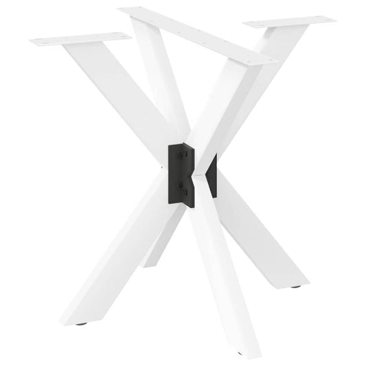 Pied de table à manger en forme d'araignée blanc 85x85x(72-73) cm acier