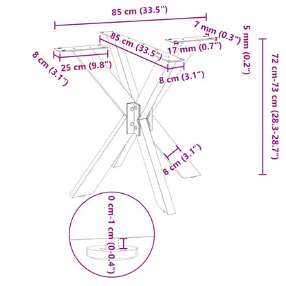 Esstischbein in Spinnenform Weiß 85x85x(72-73) cm Stahl