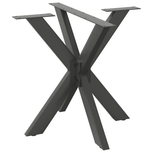 Pied de table à manger en forme d'araignée anthracite 85x85x(72-73) cm acier