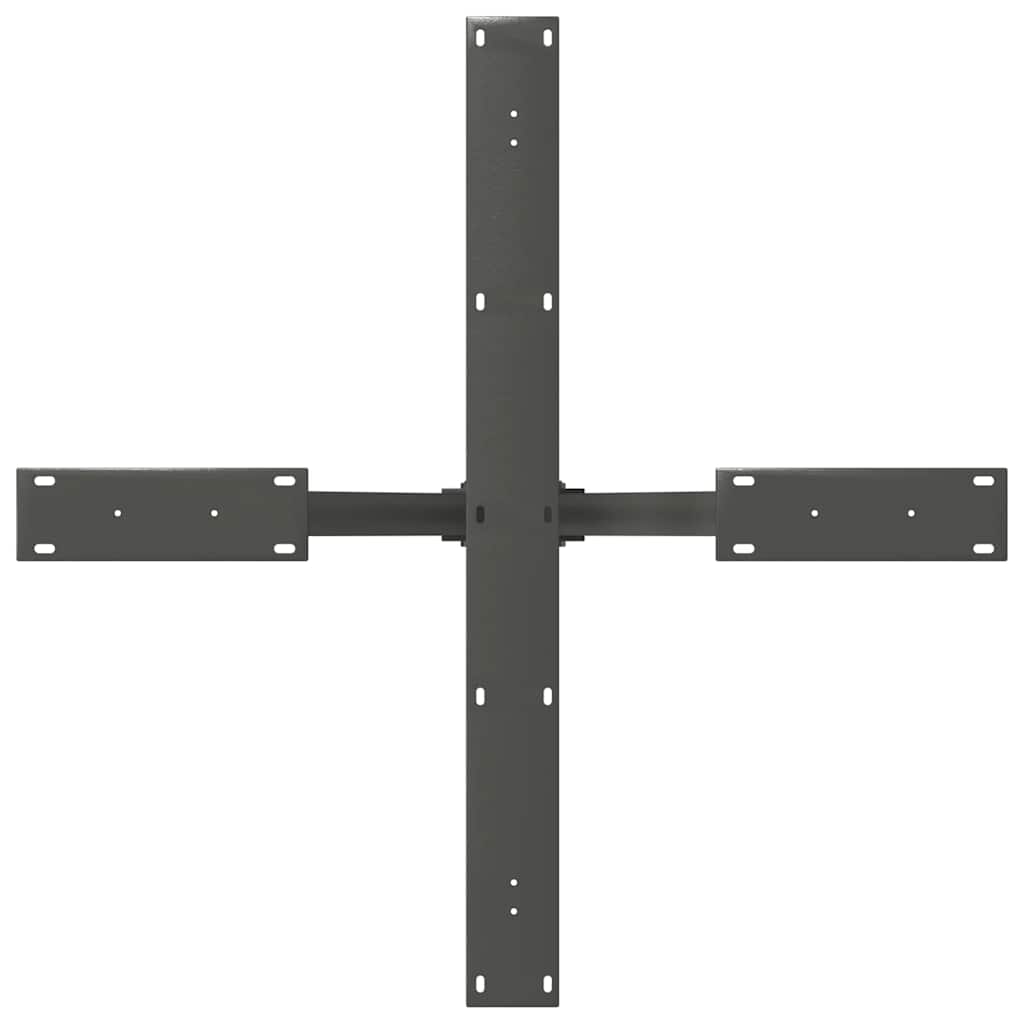 Pied de table à manger en forme d'araignée anthracite 85x85x(72-73) cm acier