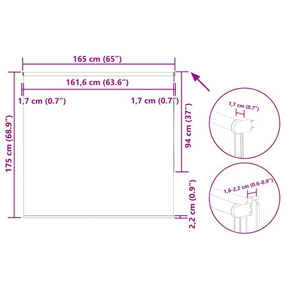 Verdunkelungsrollo Beige 165x175 cm Stoffbreite 161,6 cm