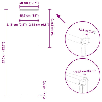 Verdunkelungsrollo Schwarz 50x210 cm Stoffbreite 45,7 cm