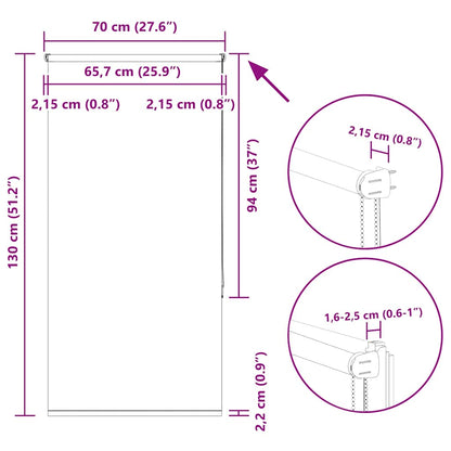 Verdunkelungsrollo Kaffeebraun 70x130cm Stoffbreite 65,7 cm