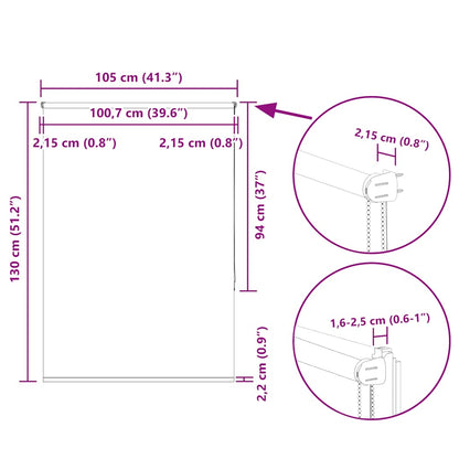 Verdunkelungsrollo Kaffeebraun 105x130cm Stoffbreite 100,7cm