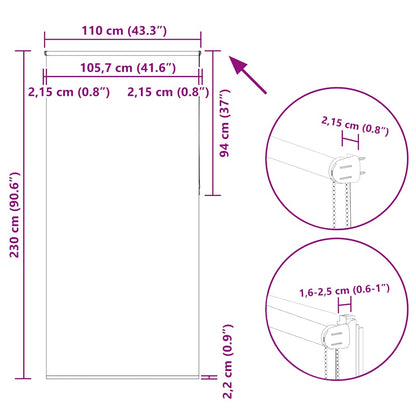 Verdunkelungsrollo Grau 110x230cm Stoffbreite 105,7cm Polyester