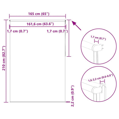 Verdunkelungsrollo Hellgrau 165x210cm Stoffbreite 161,6cm