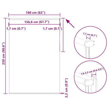 Verdunkelungsrollo Hellgrau 160x230cm Stoffbreite 156,6cm