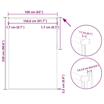 Verdunkelungsrollo Cremeweiß 160x230cm Stoffbreite 156,6cm