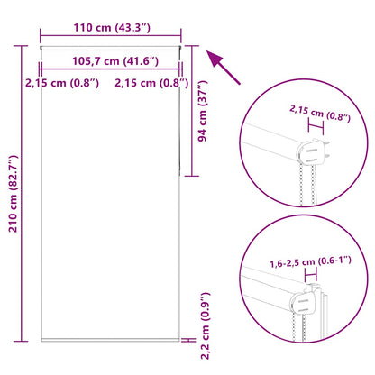 Verdunkelungsrollo Weiß 110x210 cm Stoffbreite 105,7 cm