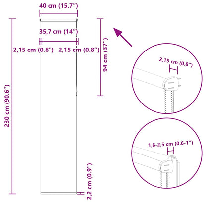 Verdunkelungsrollo Weiß 40x230cm Stoffbreite 35,7 cm Polyester