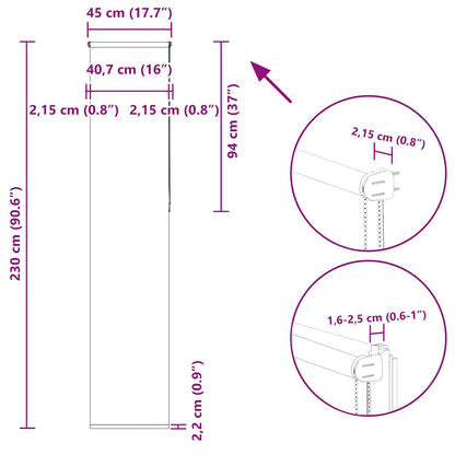 Verdunkelungsrollo Weiß 45x230cm Stoffbreite 40,7 cm Polyester