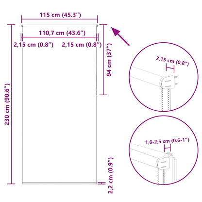 Verdunkelungsrollo Weiß 115x230cm Stoffbreite 110,7cm Polyester