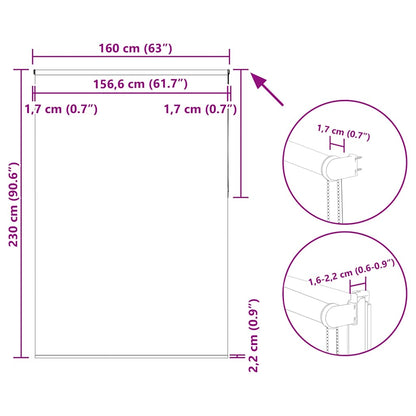 Verdunkelungsrollo Weiß 160x230cm Stoffbreite 156,6cm Polyester