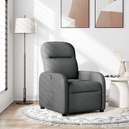 Fauteuil de relaxation tissu gris foncé