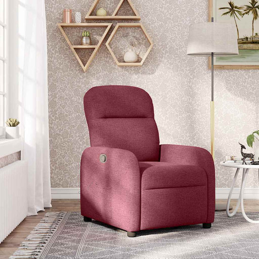 Fauteuil de relaxation tissu rouge vin
