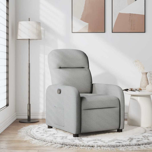 Fauteuil relax tissu gris nuage