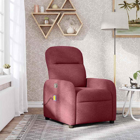Fauteuil de massage tissu rouge vin