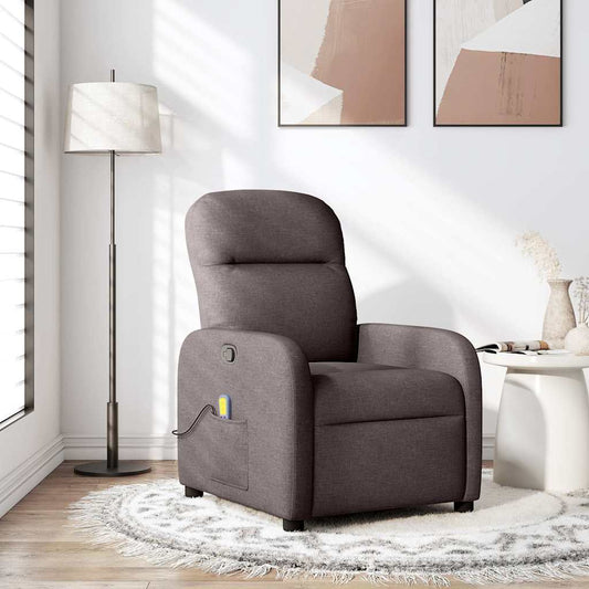 Fauteuil de massage tissu marron foncé