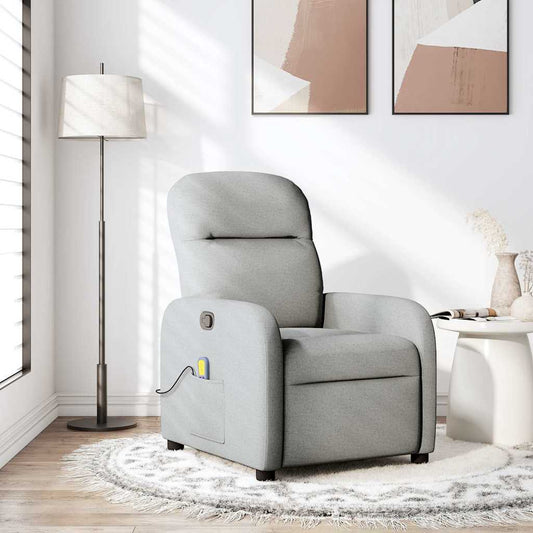 Fauteuil de massage en tissu gris nuage