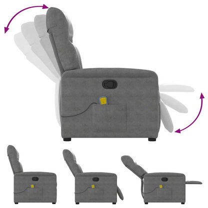Massagesessel Dunkelgrau Mikrofasergewebe