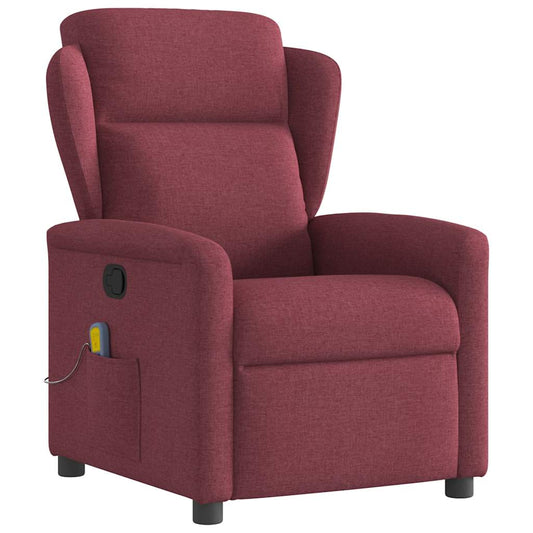 Fauteuil de massage tissu rouge vin