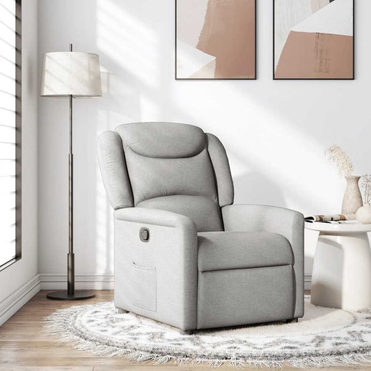 Fauteuil relax tissu gris nuage