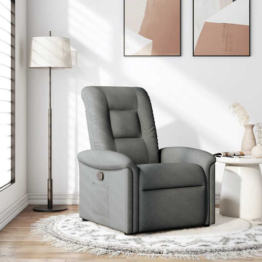 Fauteuil de relaxation tissu gris foncé