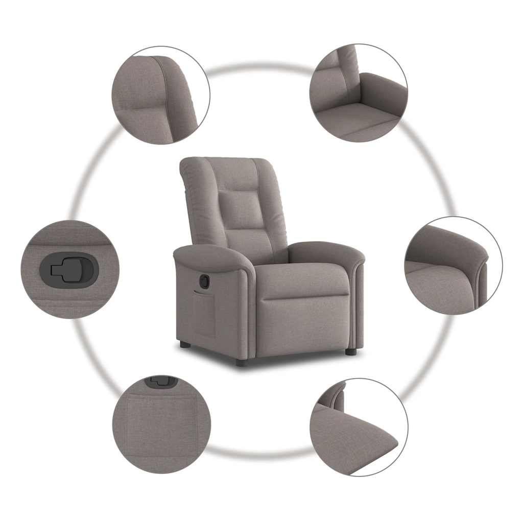 Relaxsessel Taupe Stoff