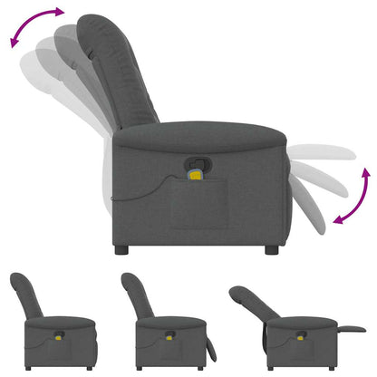 Massage-Relaxsessel, Stoff, Dunkelgrau