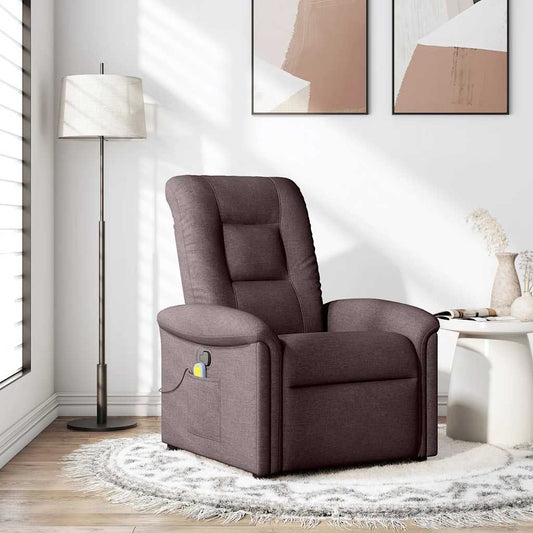 Massage Chair Dark Brown Fabric