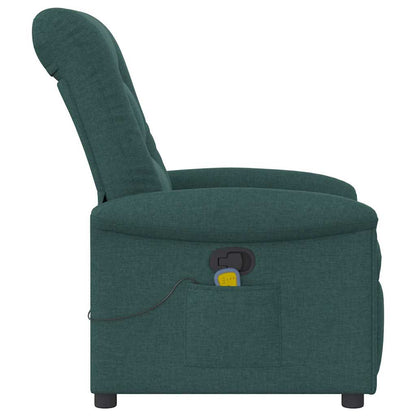Massagesessel Dunkelgrün Stoff