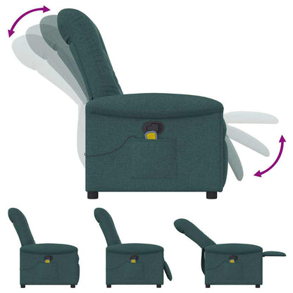 Massagesessel Dunkelgrün Stoff