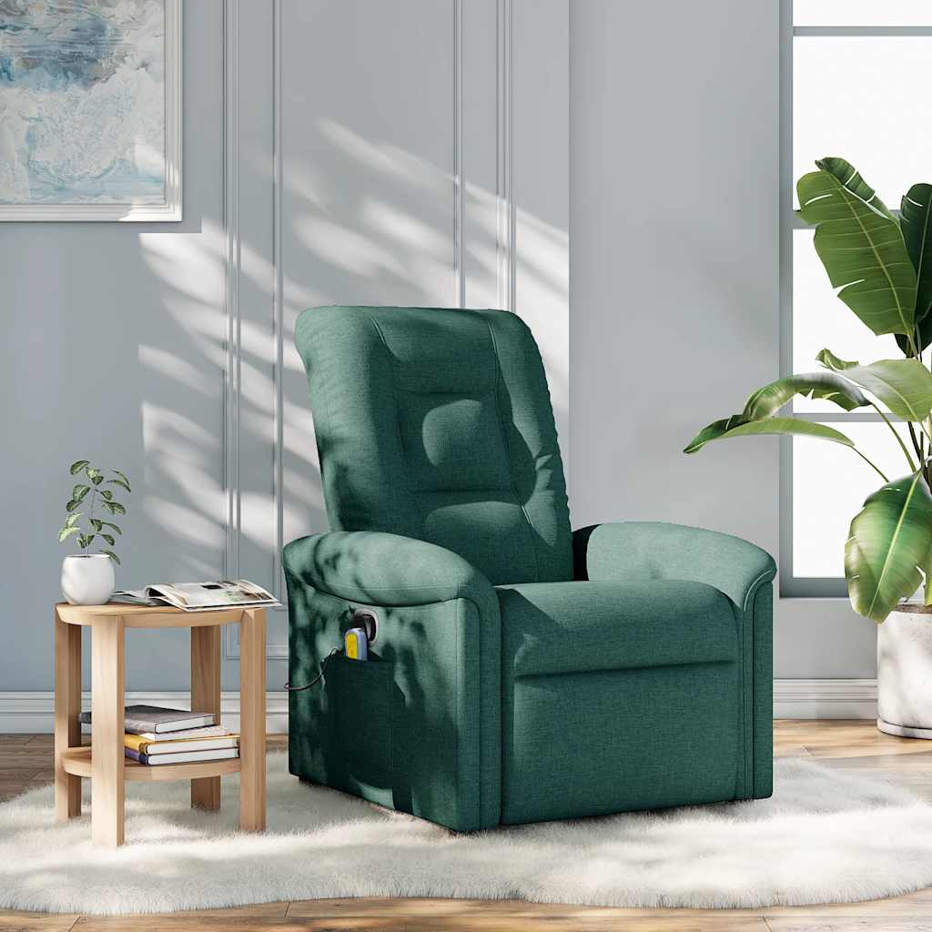 Massagesessel Dunkelgrün Stoff