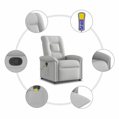 Massagesessel Wolkengrau Stoff